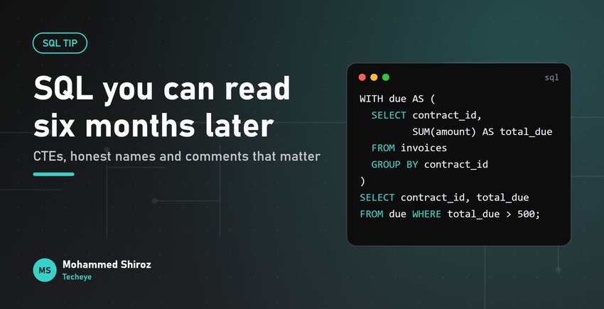 Writing SQL You Can Still Read Six Months Later